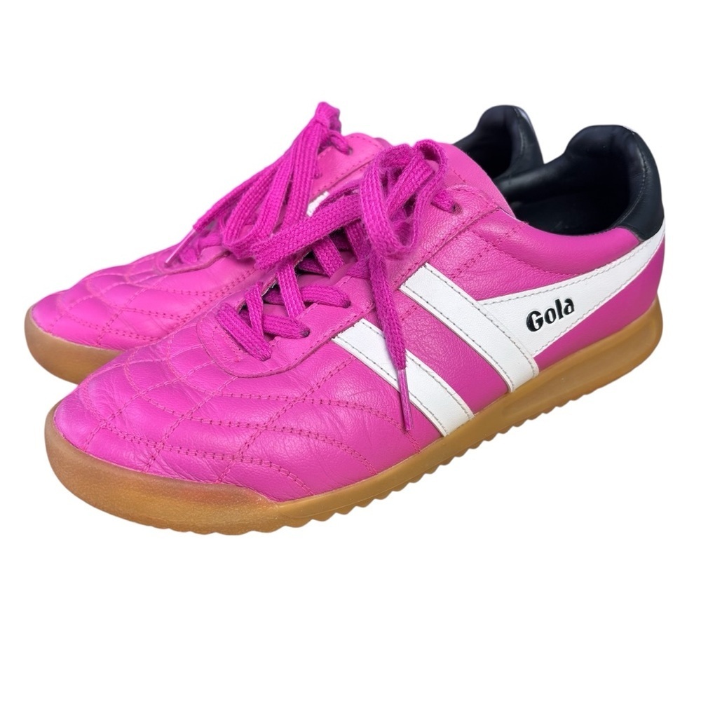Gola Classics Stadium Quilted Leather Sneakers Pink/White – Women’s Sz 7.5